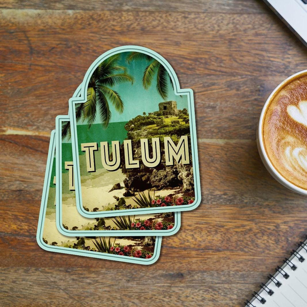 Tulum, Mexico travel sticker, vintage style decal and travel gift