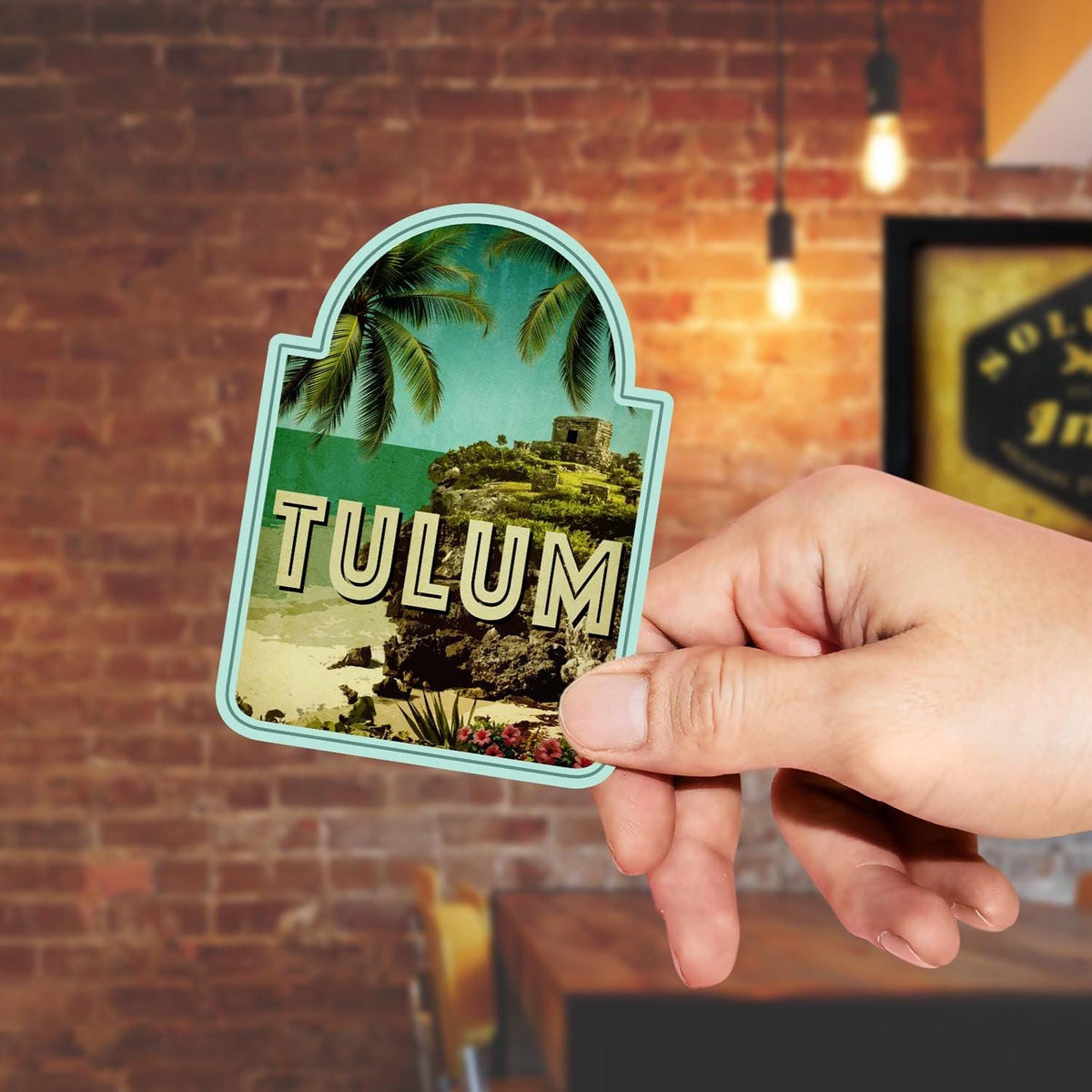 Tulum, Mexico travel sticker, vintage style decal and travel gift