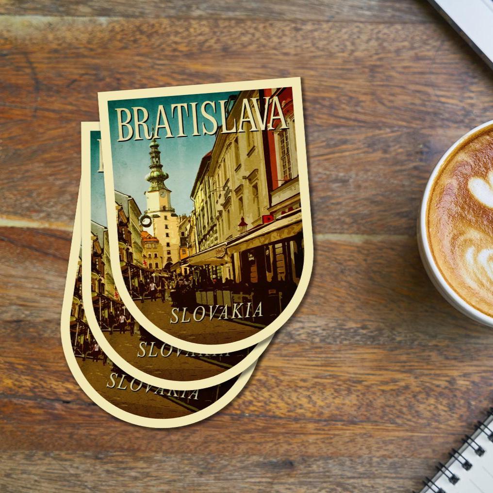 Bratislava, Slovakia Vintage-style Travel Sticker
