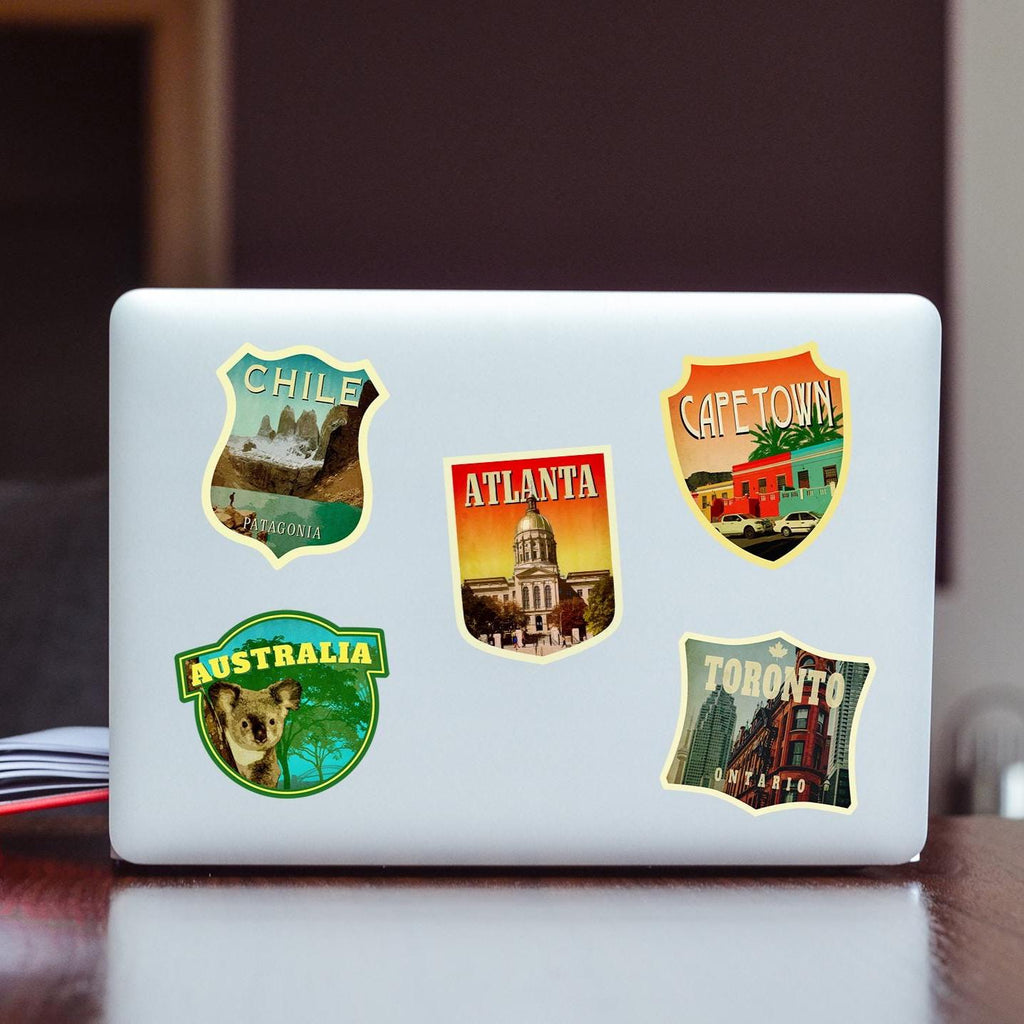 Atlanta travel sticker, vintage style decal for suitcase, luggage, laptop or water bottle