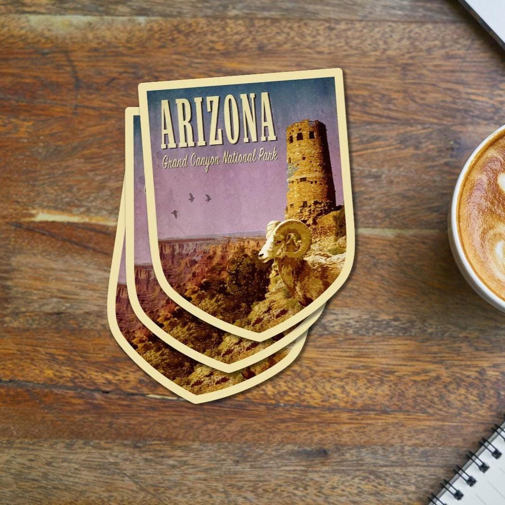 Arizona travel sticker, vintage style decal for suitcase, luggage, laptop or water bottle