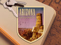 Arizona travel sticker, vintage style decal for suitcase, luggage, laptop or water bottle