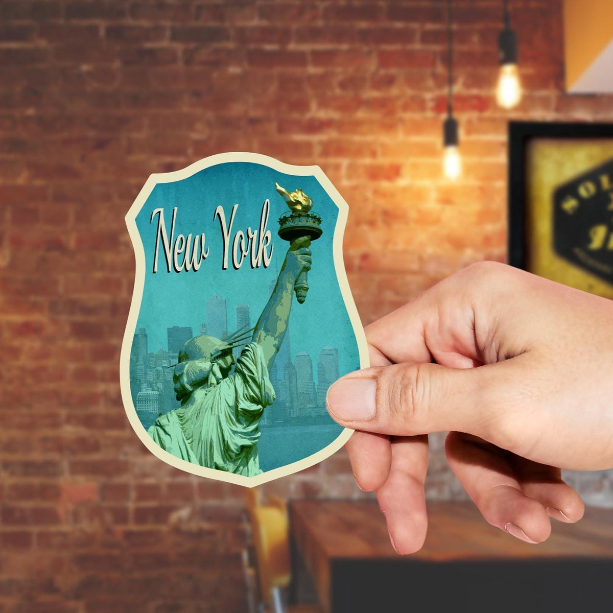 New York City Sticker: Vintage Statue of Liberty Travel Decal
