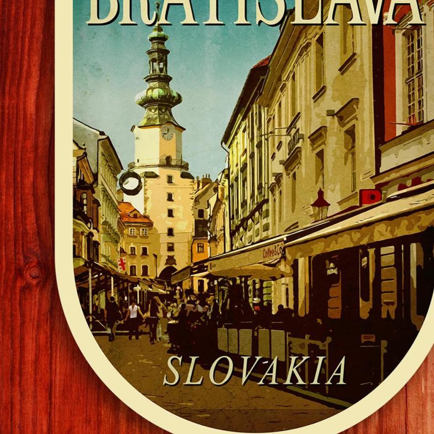Bratislava, Slovakia Vintage-style Travel Sticker
