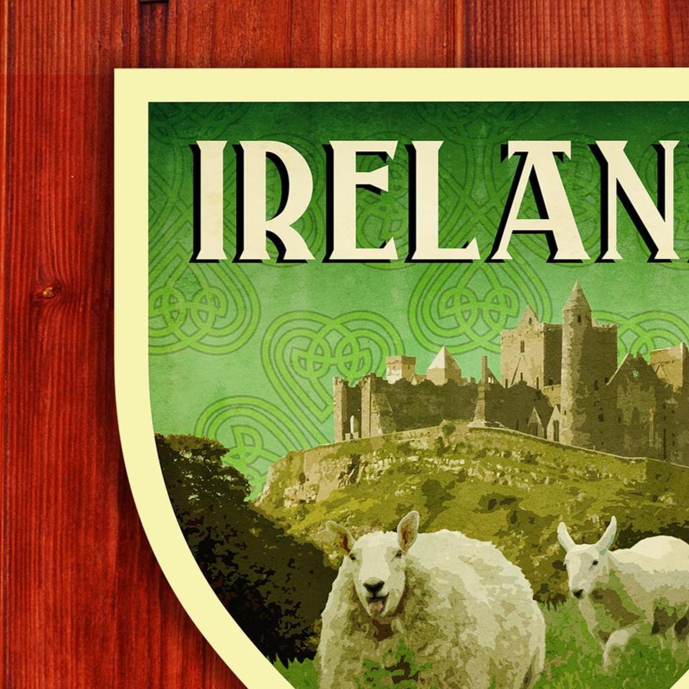 Ireland Travel Sticker: New version, Vintage style Vinyl Decal