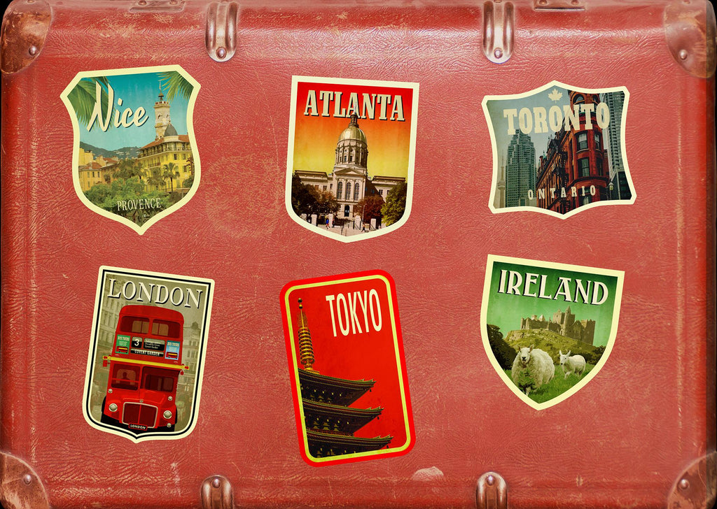 Atlanta travel sticker, vintage style decal for suitcase, luggage, laptop or water bottle