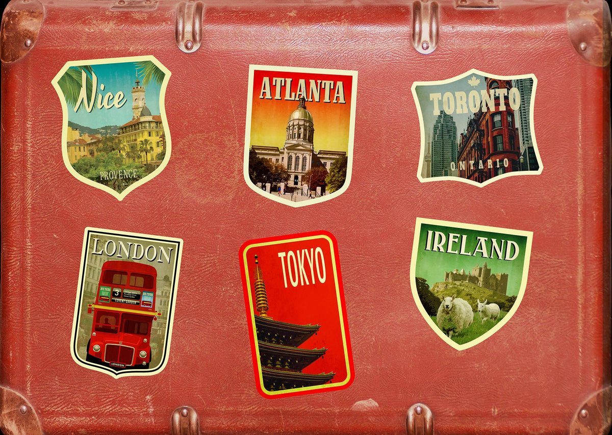 Atlanta travel sticker, vintage style decal for suitcase, luggage, laptop or water bottle