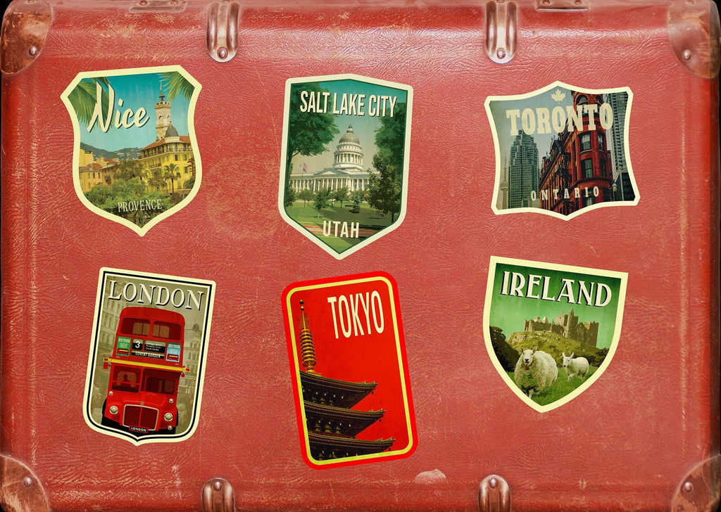 Salt Lake City Utah Capitol Vintage Travel Sticker, Luggage Decal