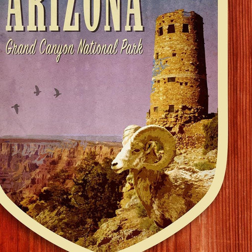 Arizona travel sticker, vintage style decal for suitcase, luggage, laptop or water bottle