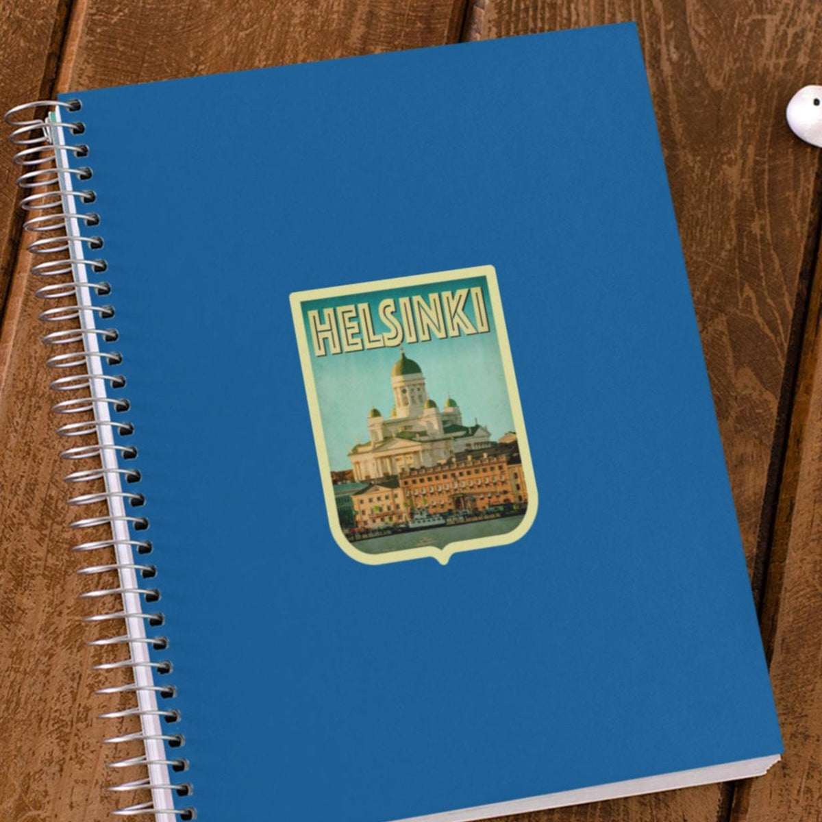 Helsinki Finland Travel Sticker: Vintage Suitcase Decal