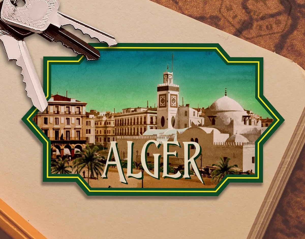 Alger, Algeria travel sticker, vintage style decal for suitcase, luggage, laptop or water bottle