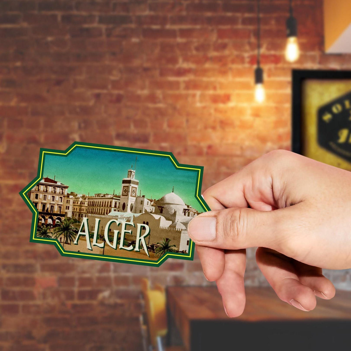 Alger, Algeria travel sticker, vintage style decal for suitcase, luggage, laptop or water bottle