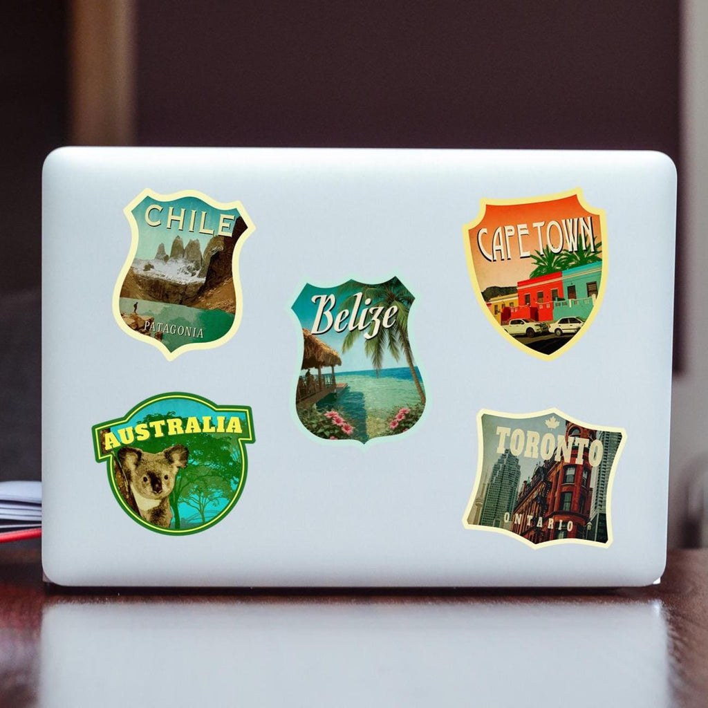 Belize travel sticker, vintage-style decal for suitcase, travel gift bag