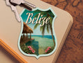 Belize travel sticker, vintage-style decal for suitcase, travel gift bag