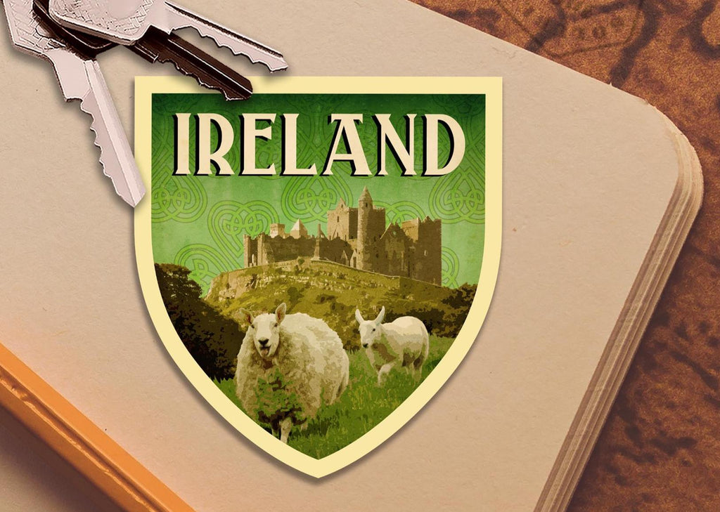 Ireland Travel Sticker: New version, Vintage style Vinyl Decal
