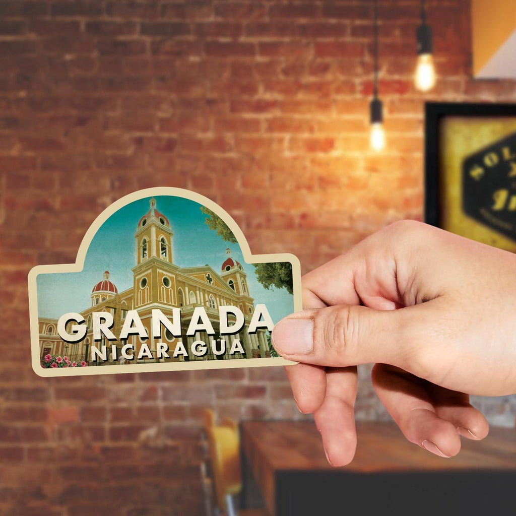 Granada, Nicaragua travel sticker, vintage-style decal & travel gift