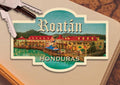 Roatan, Honduras travel sticker, vintage style decal for suitcase, luggage, laptop or water bottle