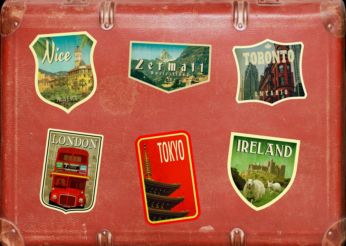 Zermatt, Switzerland Travel Sticker: Vintage-style Luggage, Laptop Mattherhorn Decal