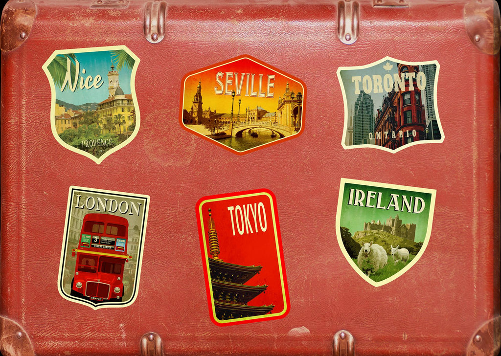 Seville Spain Travel Sticker: Vintage style Suitcase Decal