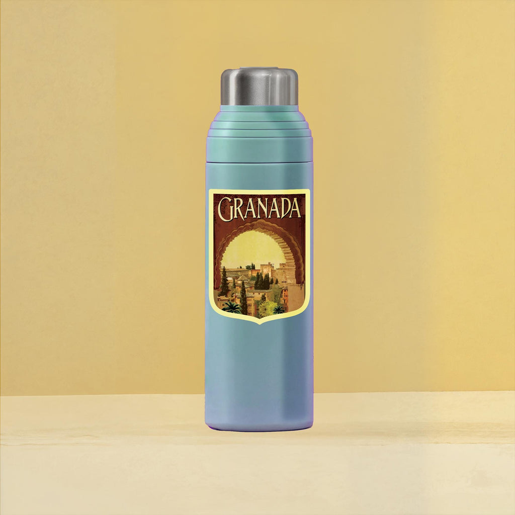 Granada Spain Travel Sticker: Vintage Suitcase Decal