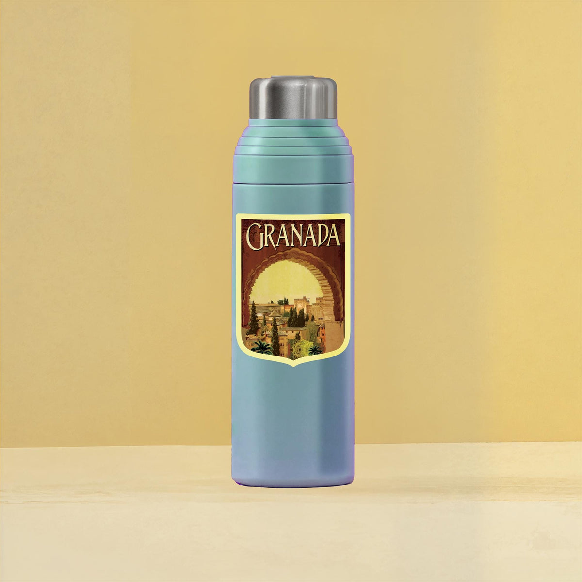 Granada Spain Travel Sticker: Vintage Suitcase Decal