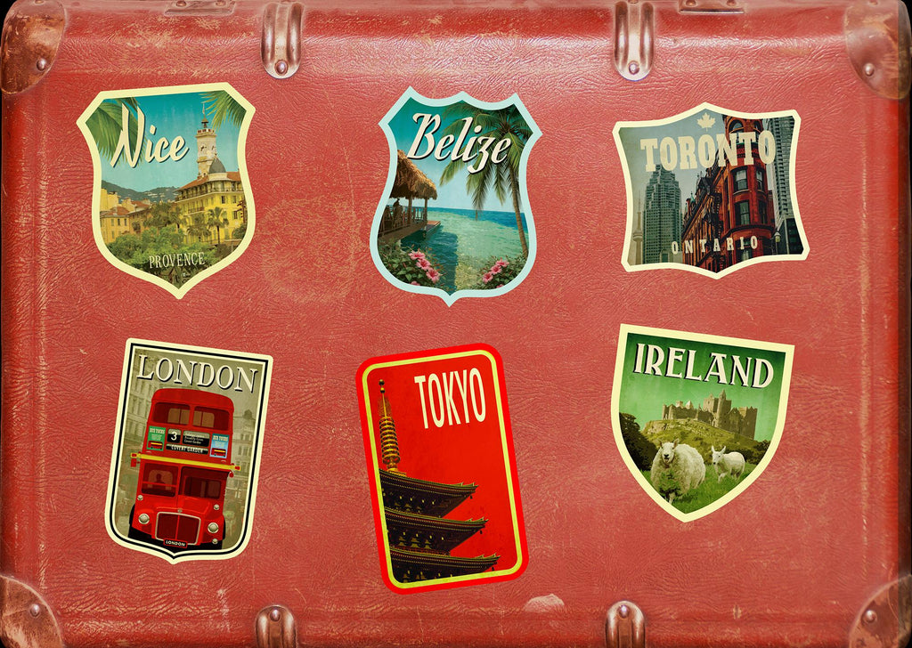 Belize travel sticker, vintage-style decal for suitcase, travel gift bag