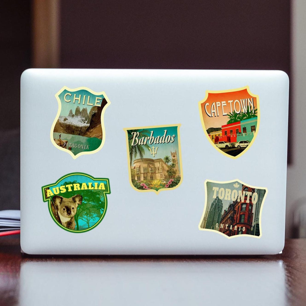 Barbados travel sticker, vintage-style decal for suitcase, travel gift bag