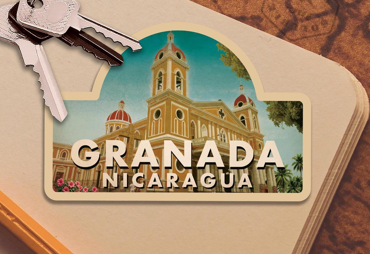 Granada, Nicaragua travel sticker, vintage-style decal & travel gift