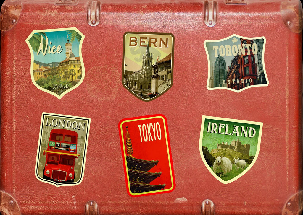 Bern Switzerland Travel Sticker: Vintage=style Luggage, Laptop Decal