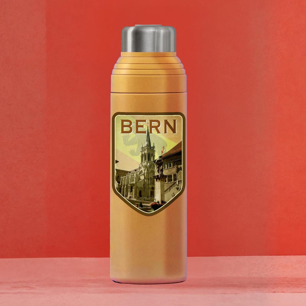 Bern Switzerland Travel Sticker: Vintage=style Luggage, Laptop Decal