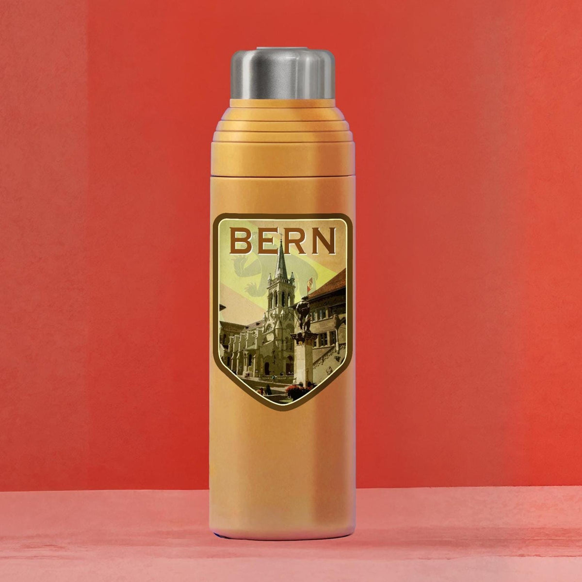 Bern Switzerland Travel Sticker: Vintage=style Luggage, Laptop Decal