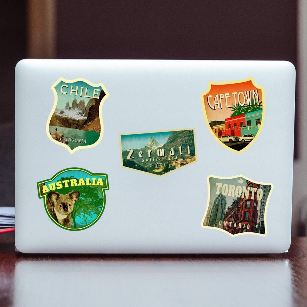 Zermatt, Switzerland Travel Sticker: Vintage-style Luggage, Laptop Mattherhorn Decal