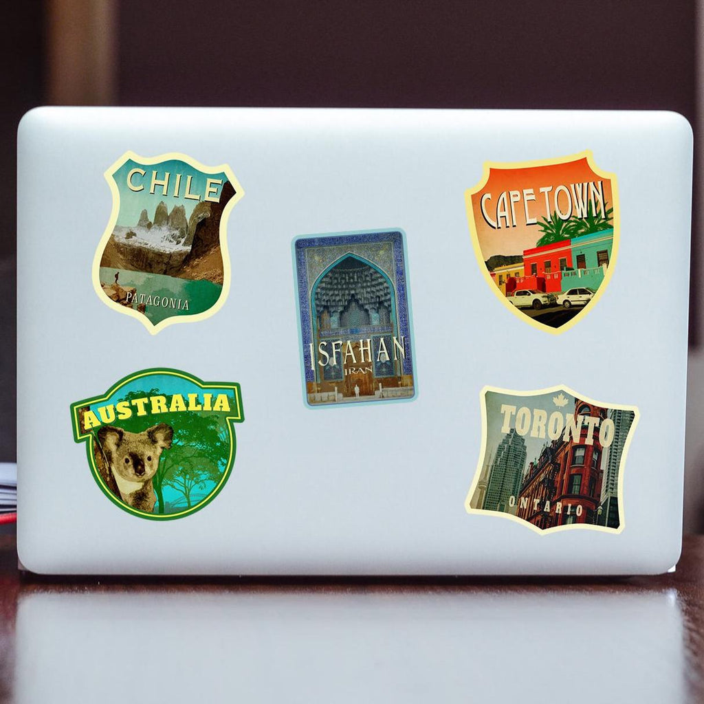 Isfahan Travel sticker, vintage-style decal and travel gift