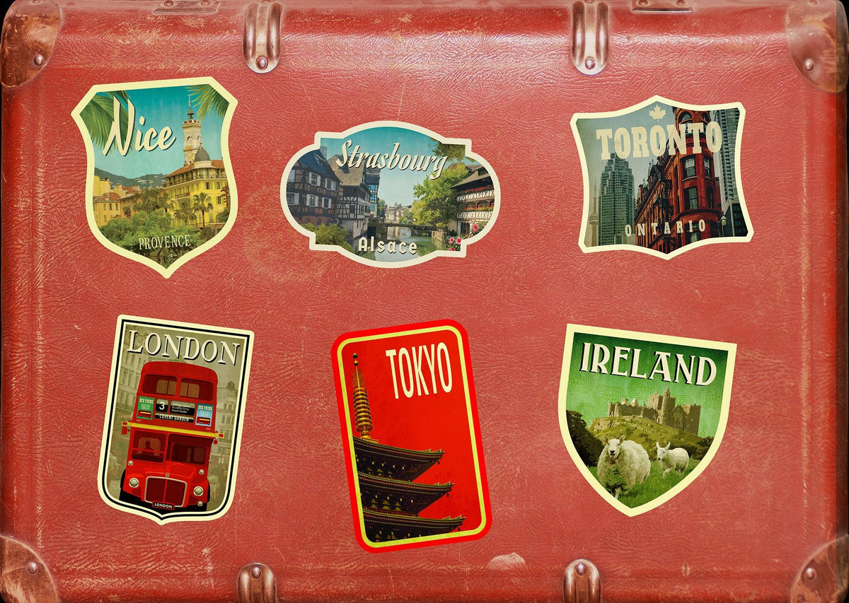 Strasbourg,  France Travel Sticker: Vintage Luggage Decal