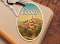 Cannes France Travel Sticker: Vintage Suitcase Luggage Decal