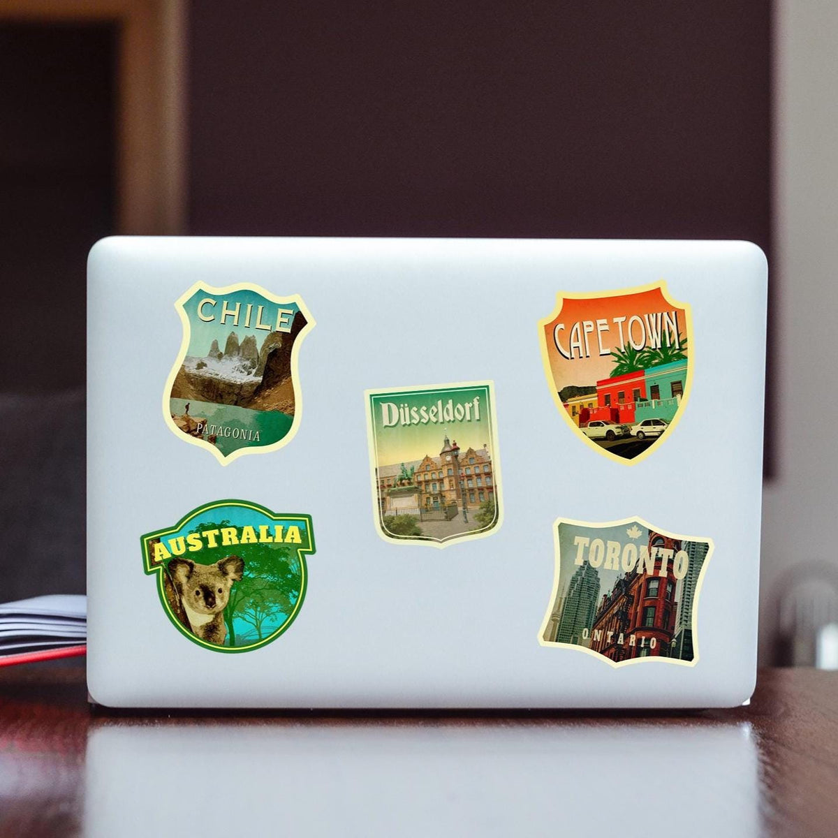 Dusseldorf Germany Travel Sticker: Vintage-style Suitcase Decal