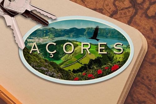 Açores (Azores), Portugal Travel Sticker: Vintage-style Suitcase Decal