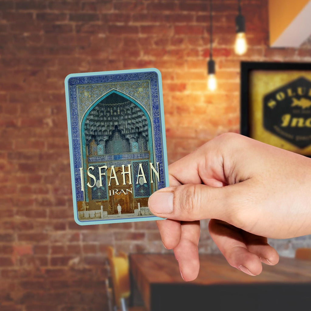 Isfahan Travel sticker, vintage-style decal and travel gift