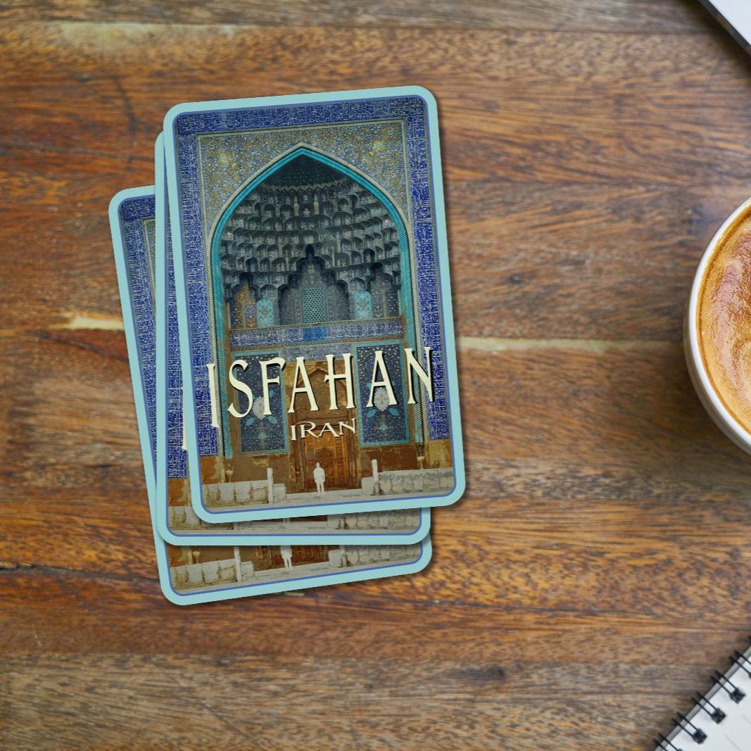 Isfahan Travel sticker, vintage-style decal and travel gift