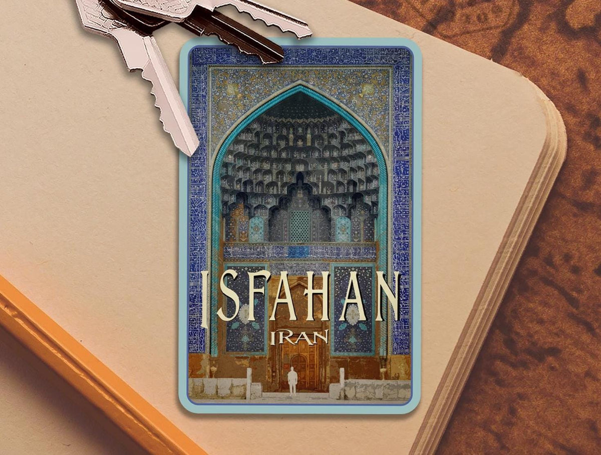 Isfahan Travel sticker, vintage-style decal and travel gift