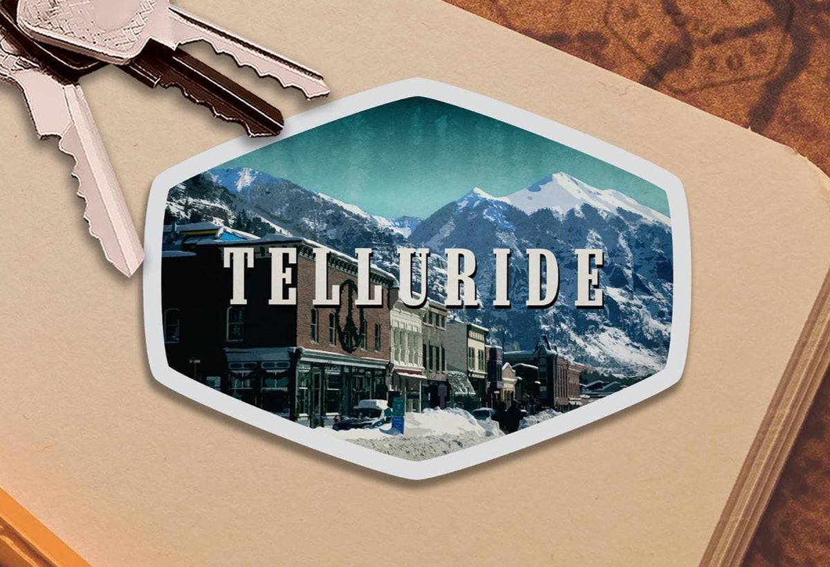 Telluride Colorado travel sticker, vintage style decal for suitcase, luggage, laptop or water bottle