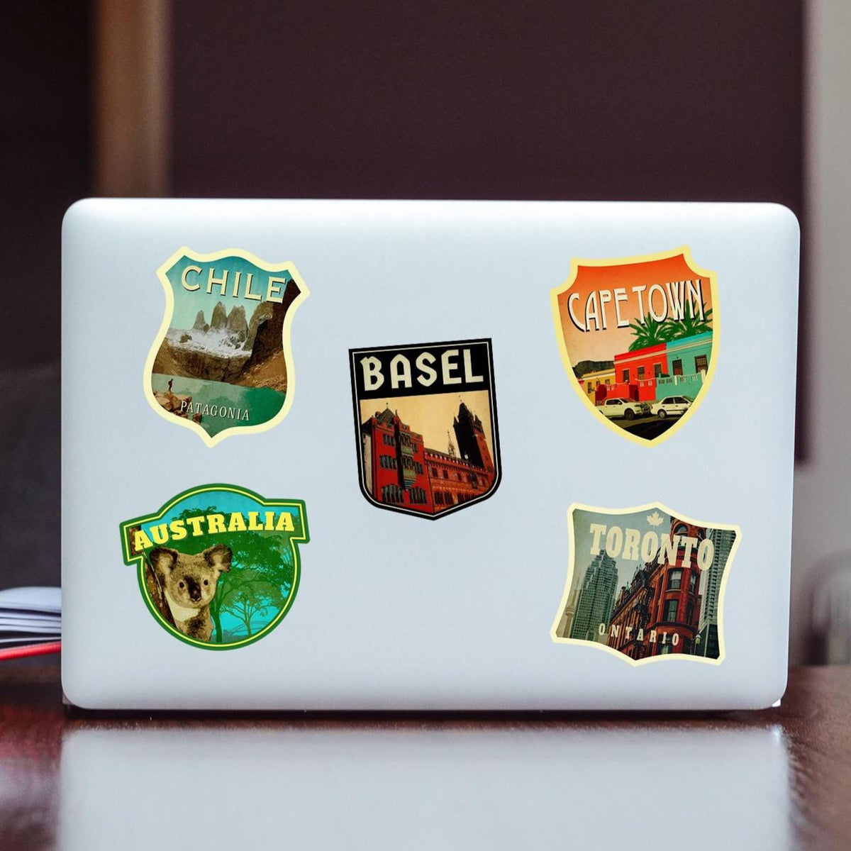Basel Switzerland Travel Sticker: Vintage-style Luggage, Laptop Decal