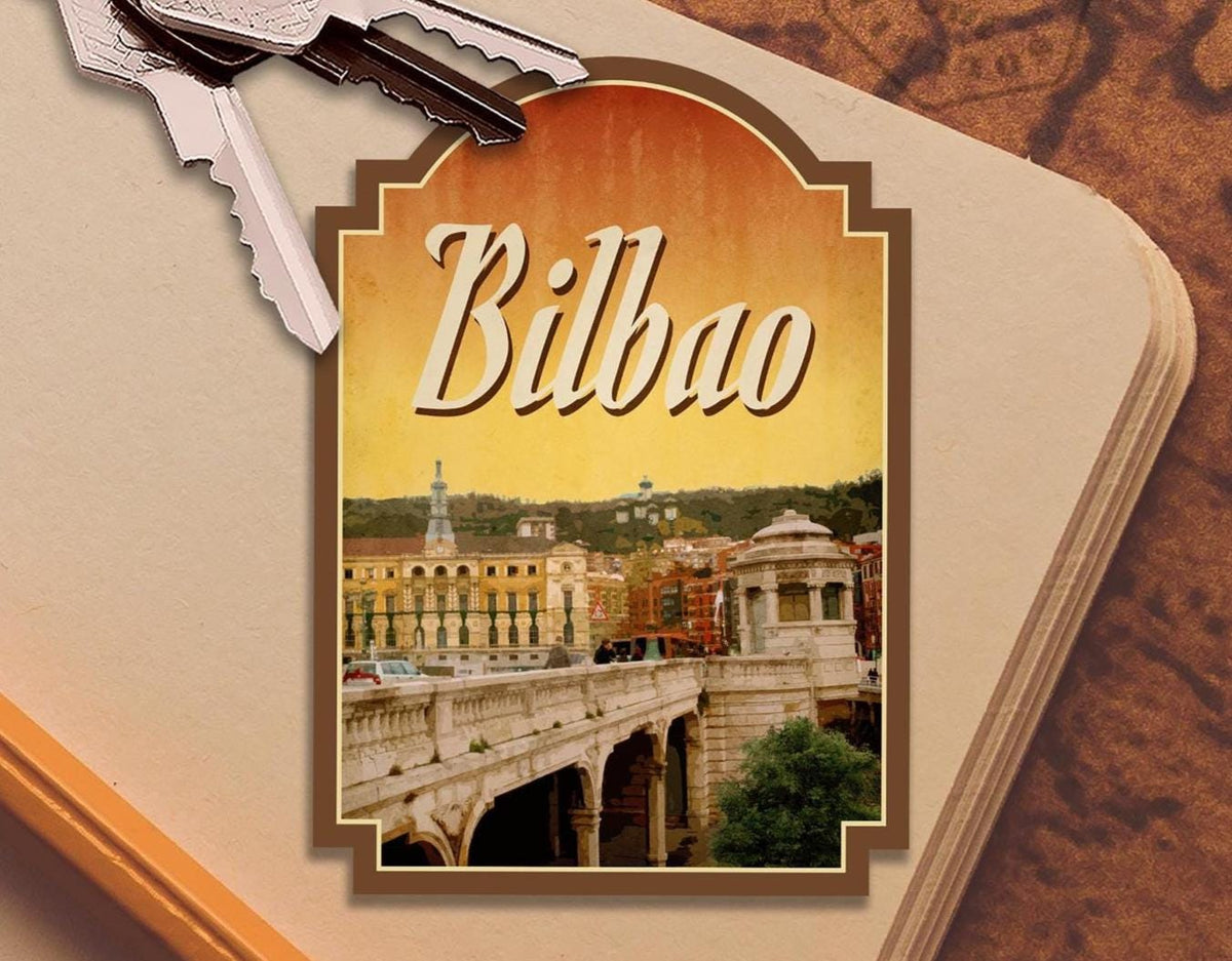 Bilbao Travel Sticker: Vintage-style Spain Luggage Decal