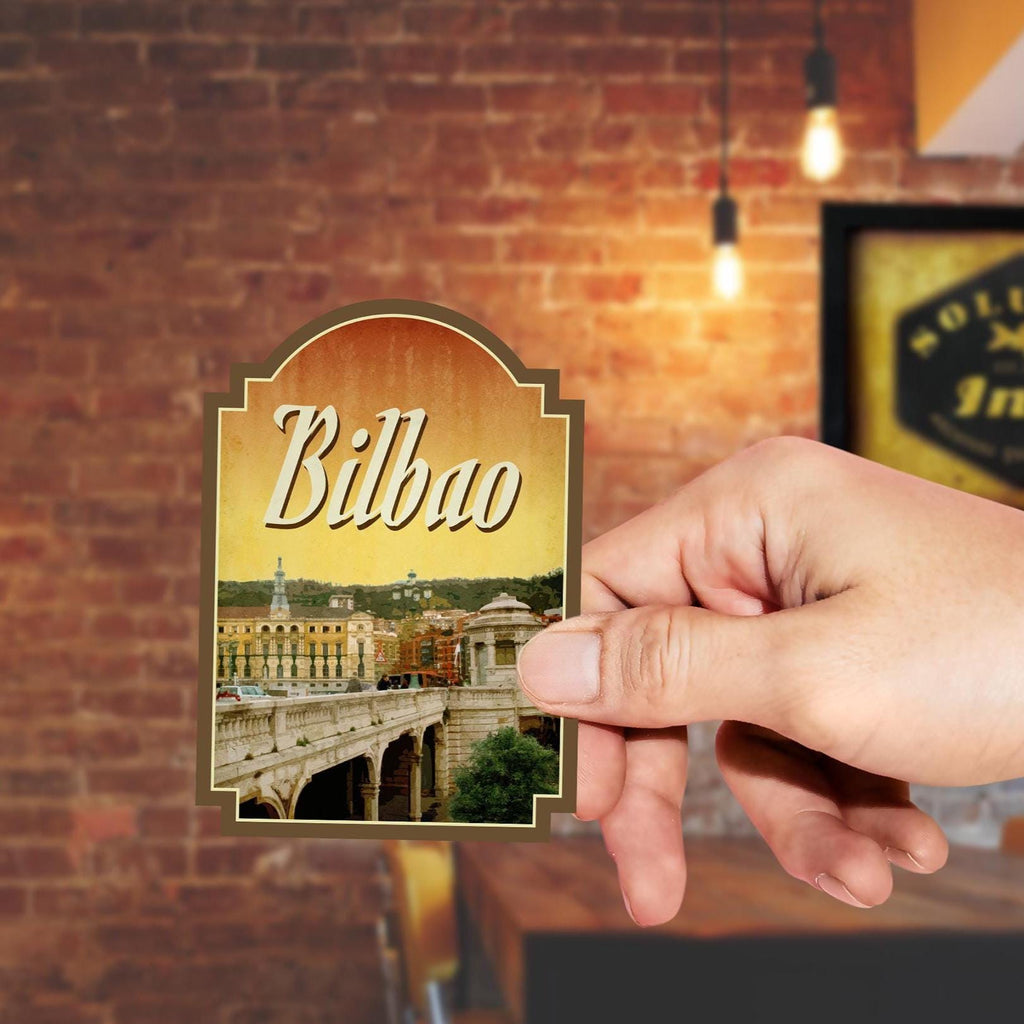 Bilbao Travel Sticker: Vintage-style Spain Luggage Decal