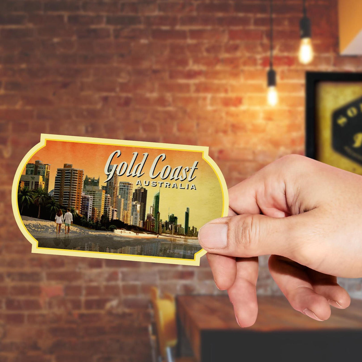 Gold Coast, Australia travel sticker, vintage-style decal gift