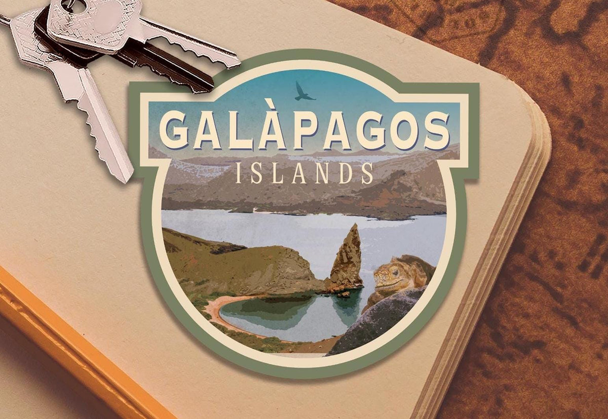 Galápagos Islands, Ecuador travel sticker, vintage-style decal for suitcase, laptop or water bottle