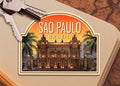 São Paulo, Brazil Travel Sticker: Vintage- style Brazil Luggage Decal