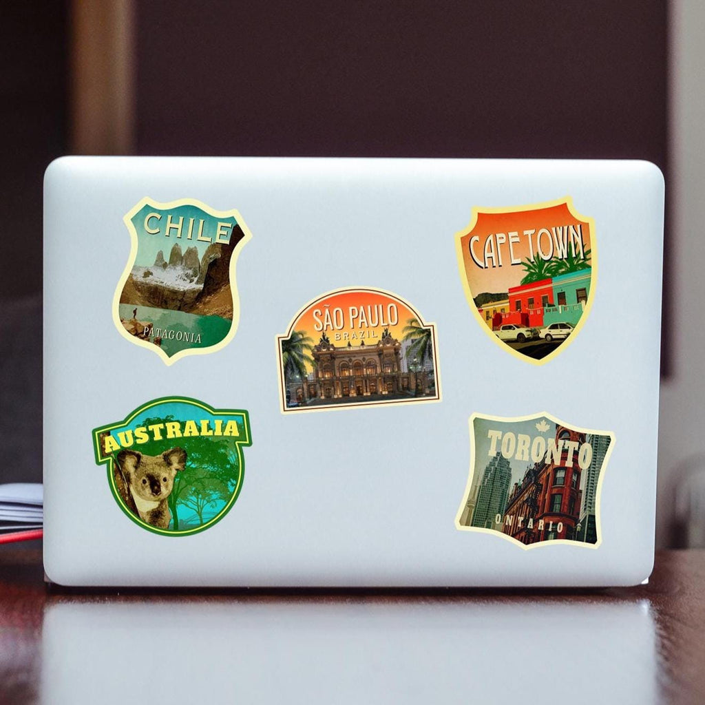 São Paulo, Brazil Travel Sticker: Vintage- style Brazil Luggage Decal