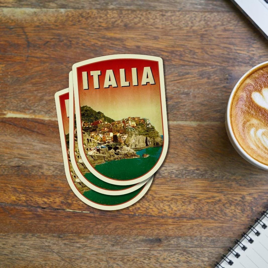 Italy Travel Sticker: Vintage-Style Luggage Decal