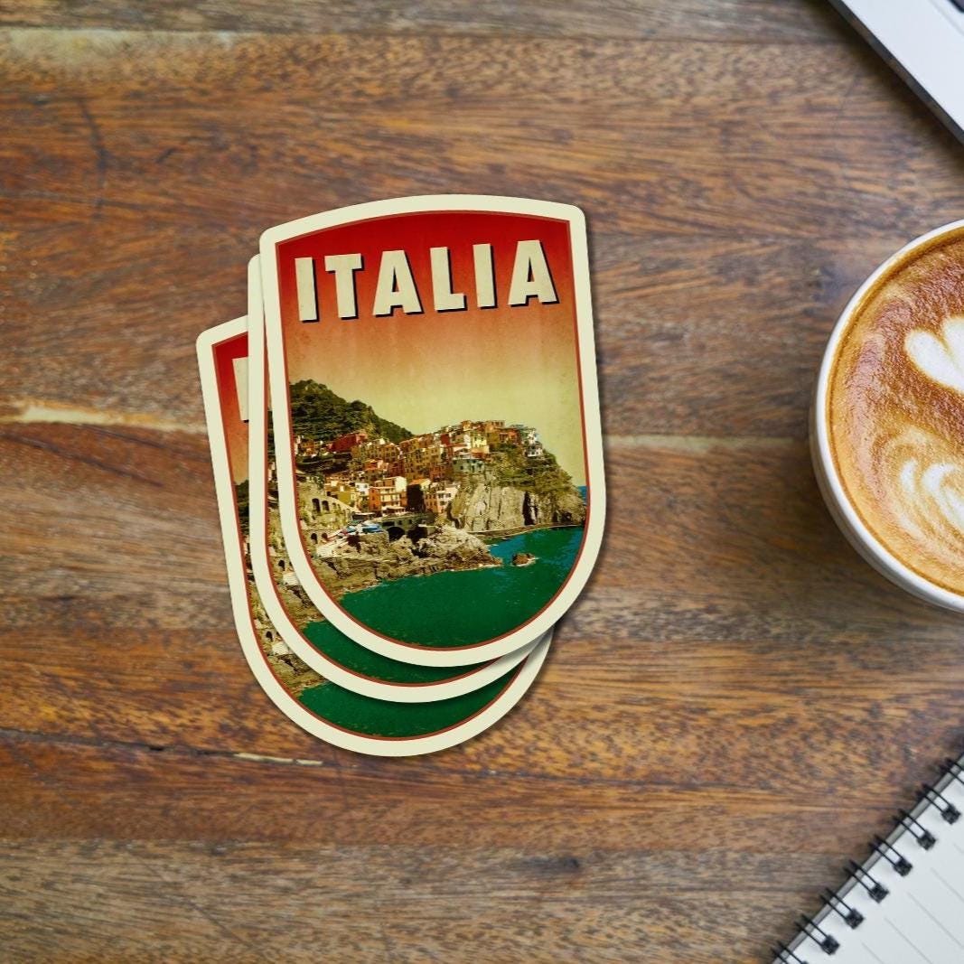 Italy Travel Sticker: Vintage-Style Luggage Decal